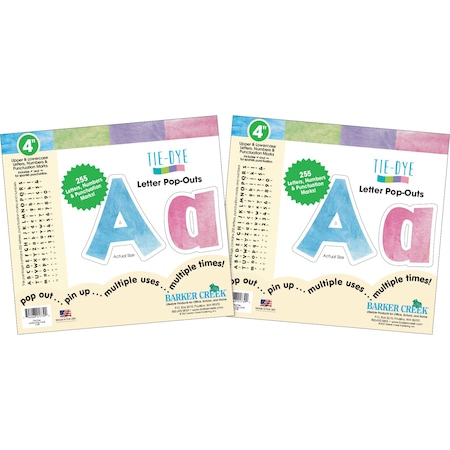 Barker Creek Tie-Dye 4" Letter Pop-Outs, 510/Set 4348